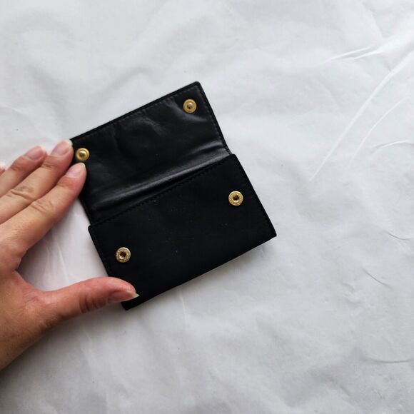 Celine Vintage Bi Fold Black Nylon & Leather Card Key Holder GOLD Hardware EUC - Picture 4 of 10